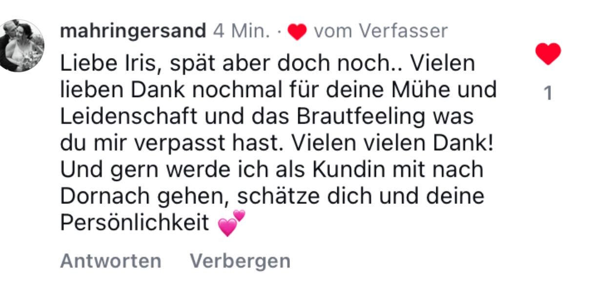 Feedback einer Braut
